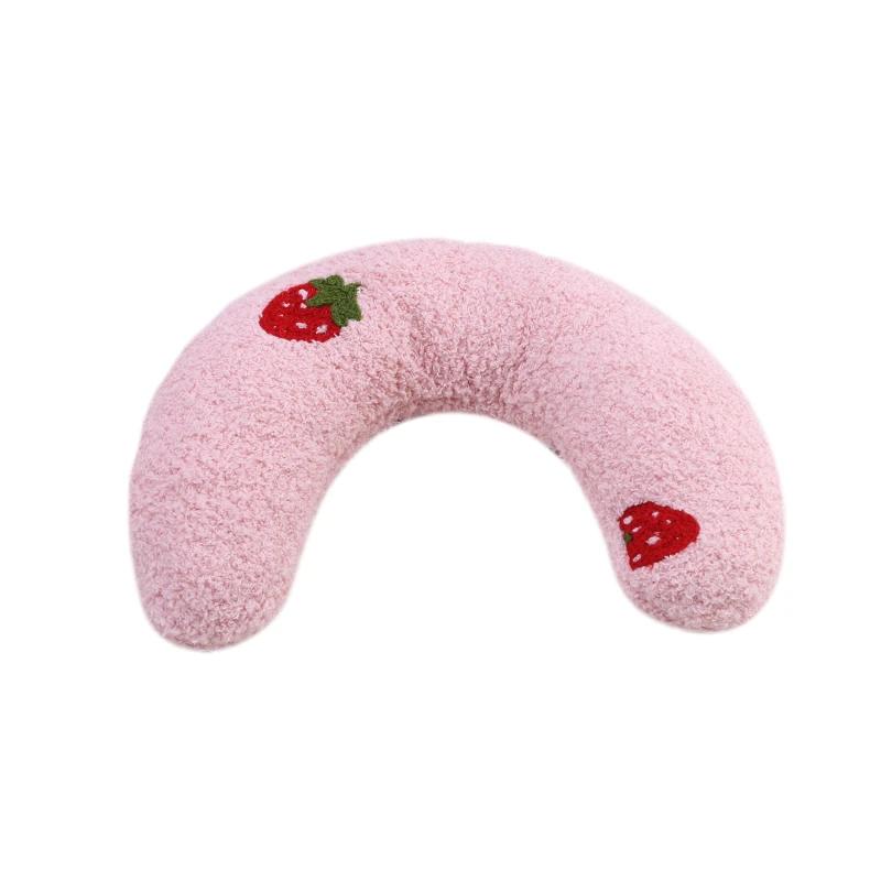 Almofada em forma de U para animais, travesseiro para cães e gatos, proteger a coluna cervical, macio e confortável, filhotes e cama de gato, brinquedo - Image 1