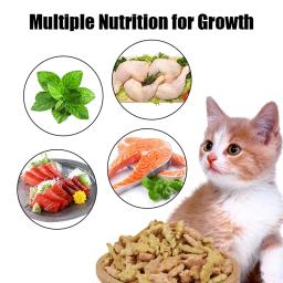 Biscoitos de Gato Multiplicity Nutrition and Health, Atum de Frango Salmão, Fácil de Comer, Biscoitos de Peixe Catnip Crocantes Digerosos, 80g - Image 3