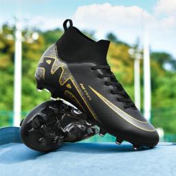 Tênis de futebol masculino, chuteiras de futebol, tops altos, com renda, espinhos antiderrapantes, AG ao ar livre, FG, lacrosse de beisebol, botas de combate de rugby - Image 1