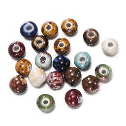 Moda contas de cerâmica para fazer jóias, 6/8/10mm, grande buraco, espaçador artesanal, solto, porcelana, acessórios, 50pcs - Image 4
