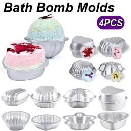 4 pçs/set banho bomba moldes liga de alumínio bola esfera sabonetes vela bolo cozimento molde para artesanato diy artesanato fazendo suprimentos - Image 1