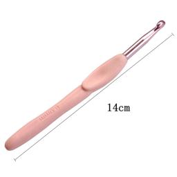 Agulhas de tricô de alumínio com alça macia, Crochet ganchos para tricô, artesanato DIY, ferramenta tear, cor rosa, 2.5-6.0mm, 8Pcs Set - Image 5
