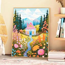 Kit de Pintura por Números para Adultos, DIY, Acrílico, Digital, Pintura a Óleo, Tela, Arte da Parede, Presente, Sem Moldura, Montanhas e Montanhas - Image 4