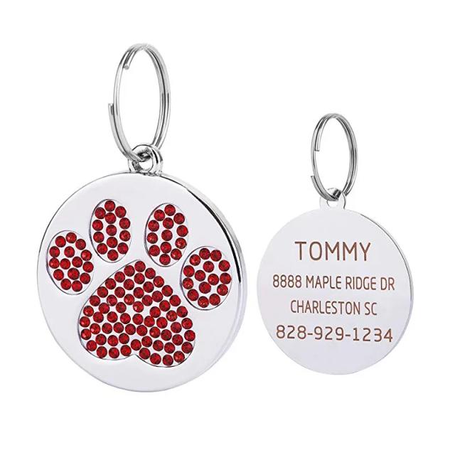 Etiquetas Personalizadas de Aço Inoxidável para Identificação de Cães e Gatos - Luxuosos Tags com Nome Gravado para Pets
