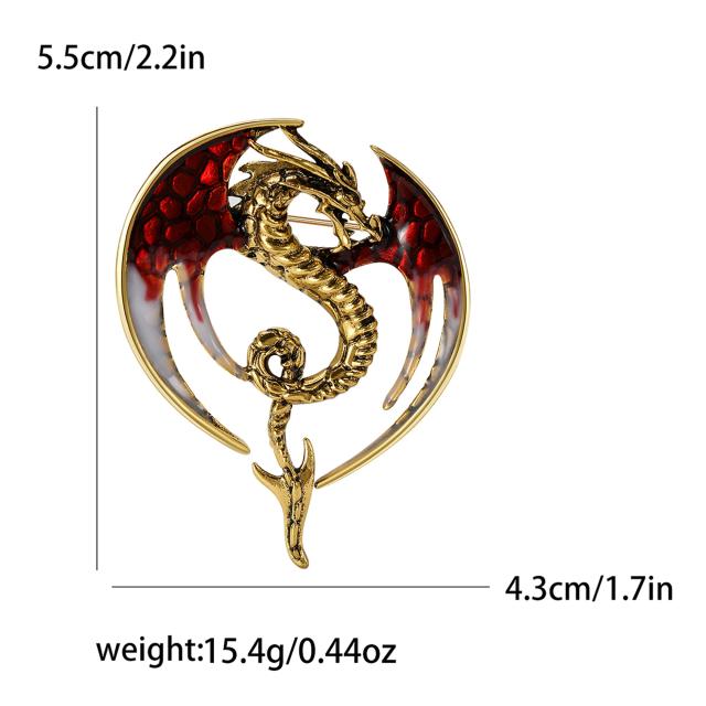 Broche de Dragão com Strass para Mulheres - Acessório Estiloso para Festas e Presentes