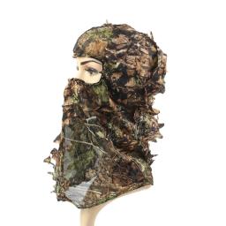 3D camuflagem leopardo chapéu máscara facial completa, caça Headwear, caça Acessórios, Camping, boné tático, equipamentos de caça - Image 3