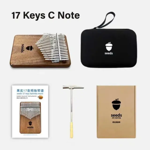 Kalimba Musical para Iniciantes: Teclado Compacto com Escala Profissional e Dedos de Madeira, Ideal para Crianças