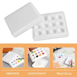 Paleta de pintura paletas de mistura de cores de plástico aquarela com bandejas de cobertura para acrílico vazio - Image 2