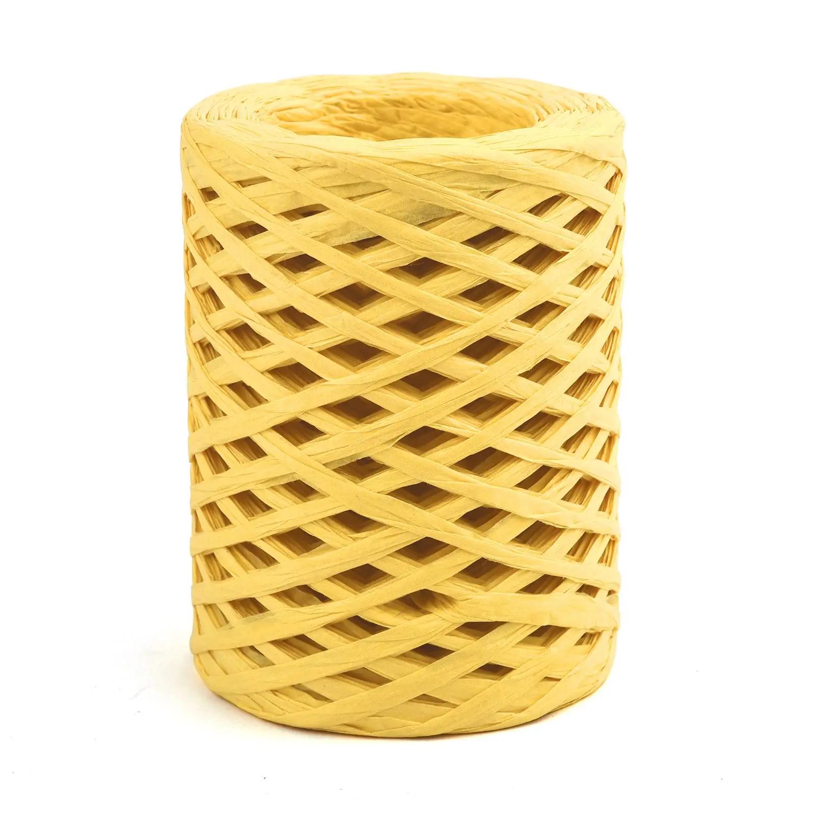 Fio De Palha De Raffia Natural Para Tricô E Crochê, Linhas De Papel, DIY Sunhat, Saco De Praia, Corda De Cinto De Embalagem, De Malha À Mão, 100m - Image 1