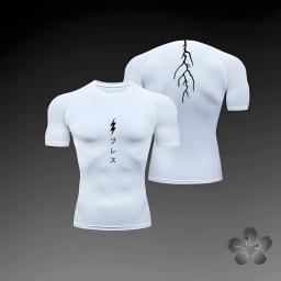 Camisa de compressão dos homens, camisa apertada esportes, apertado, atlético, treino, musculação, quick dry, verão - Image 6