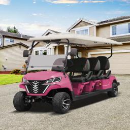 Barbie Rosa Carrinho de Golfe Elétrico, 4 Assentos, Caça, Buggy para Famílias, Atividades ao Ar Livre, 48V - Image 5