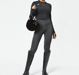 Nova moda esportes assento completo calças de cavalo de silicone feminino equestre roupas esportivas elásticas cintura alta apertado equitação anti deslizamento calças - Image 4