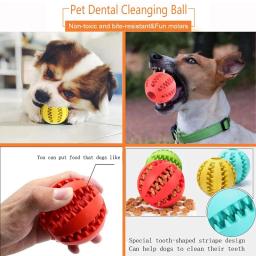 Brinquedos de borracha natural do cão de estimação brinquedos de mastigação do cão de limpeza do dente tratar bola de elasticidade interativa extra-resistente para acessórios do animal de estimação - Image 3