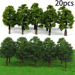 20 peças 8cm mini modelo de árvores micro paisagem decoração trem cenário fazendo acessórios de layout de arquitetura diy - Image 1