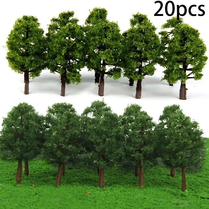 20 peças 8cm mini modelo de árvores micro paisagem decoração trem cenário fazendo acessórios de layout de arquitetura diy - Image 1