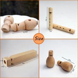Soprador de madeira para crianças, brinquedos musicais, apito de faia, flauta de trem, jogos montessorianos de 3 a 6 anos - Image 6