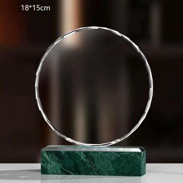 Troféu de Cristal de Mármore Personalizado - Prêmio Criativo de Alta Qualidade em Forma Geométrica para Lembranças de Honra