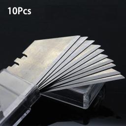Conjunto de lâmina trapezoidal de aço carbono, 10 peças, lâmina de substituição, arte, artesanato, cortador, multifuncional, ferramentas manuais de corte - Image 1