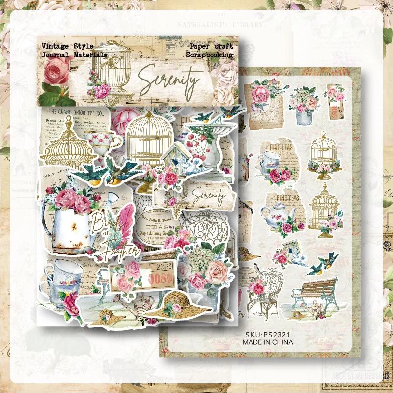 KSCRAFT-Kit Coleção de Adesivos Vintage para Planejador Scrapbooking, Fazer Cartões, Journaling Project, Die Cuts, 40Pcs - Image 1