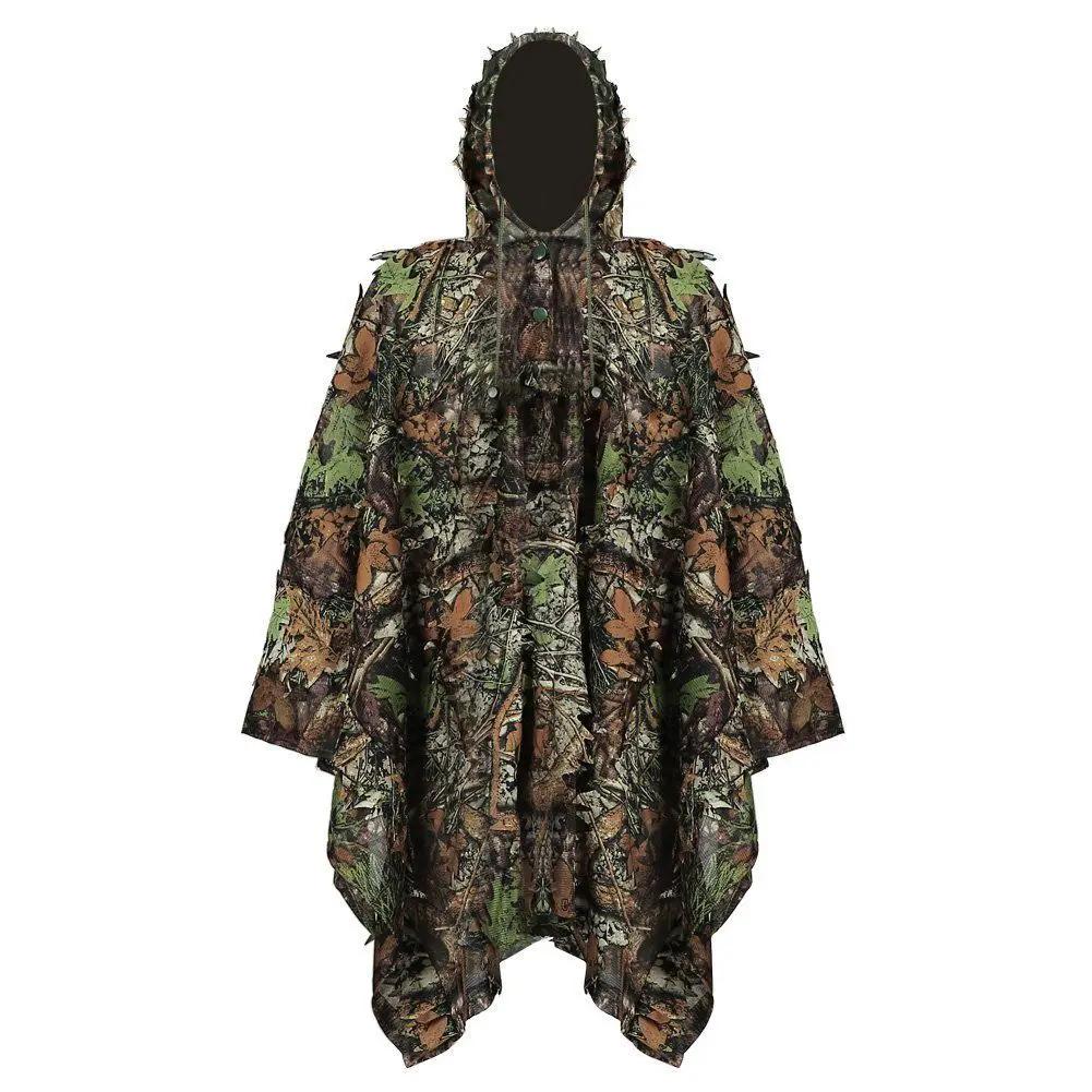 Men's Outdoor CS Air Gun Hunting Set, camuflagem Ghillie Set, 3D Woodland Leaf, calças de camuflagem, cego, caça - Image 1