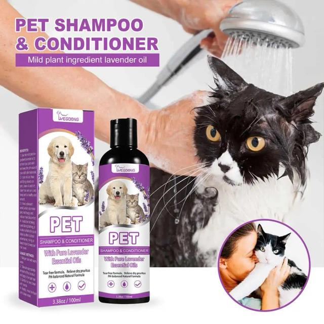 Shampoo e Gel de Banho Amaciante para Cães e Gatos: Limpeza Profunda e Remoção de Ácaros e Impurezas