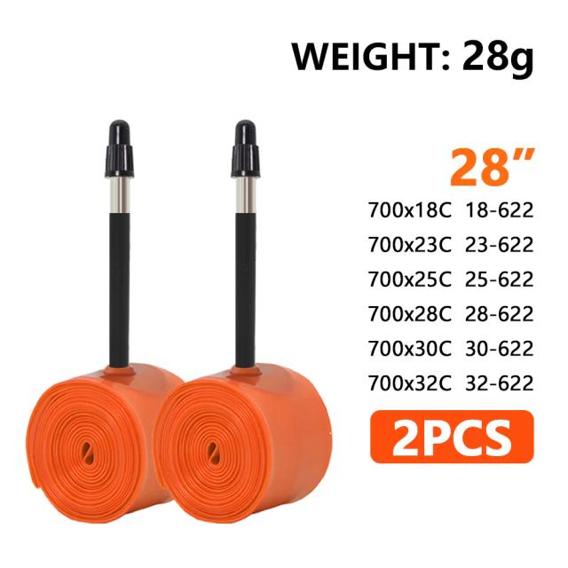 ThinkRider Tubo Interno Ultraleve 700c 28g TPU para Bicicleta de Estrada Válvula Francesa 45/65/85mm