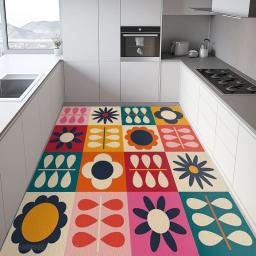 O estilo japonês decora esteiras da cozinha, PVC do Não-deslizamento, impermeável, esteira óleo-prova, macia, esteiras fáceis de limpar, impermeáveis - Image 1