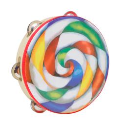Orff-pirulito pandeiro com prato chocalho, tambor para festa KTV, percussão instrumentos musicais, mão Jingle Bell, brinquedos infantis, 8" - Image 4