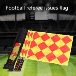 Futebol linesman bandeira 1 conjunto profissional desvanece-se resistente alinhamento puro suave vara esportes futebol campo bandeira árbitro ferramenta - Image 3