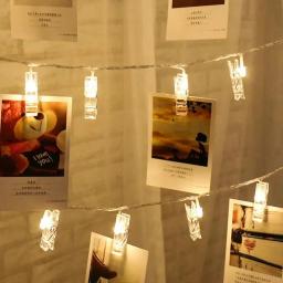 Luzes LED Cordas com Clipes e Fotos Titular, Pegs e Luzes Cordas, Luzes Brilhantes de Fadas, Natal, Casamento, Festa de Aniversário, Decoração Dia dos Namorados - Image 5