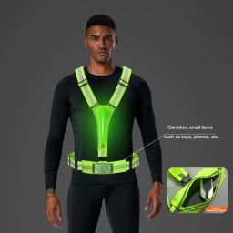 Colete Refletivo LED para Noite, Correias ajustáveis, Colete de segurança para ciclismo, USB Recarregável, 3 modos de luz - Image 4