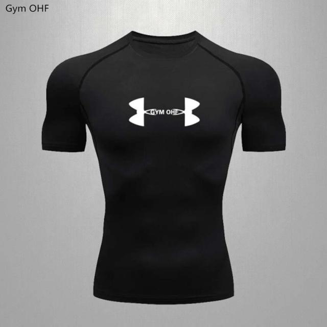 Camiseta de Compressão Masculina Fitness Secagem Rápida para Esportes MMA, Boxe e Treinamento