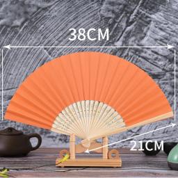 1pc papel de bambu dobrável fã mão casamento personalizado fsahion fãs festa decoração arte artesanato chinês fã dança casa ornamentos presentes - Image 5