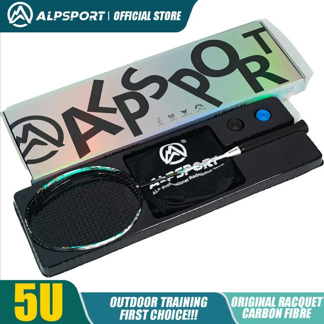 ALPSPORT Raquete de Badminton Blue Dragon 5U Fibra de Carbono