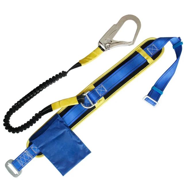 Cinto de Segurança Ajustável para Escalada e Aventura ao Ar Livre com Fivela, Correia do Peito e Corda de Resgate