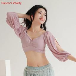 Dança do ventre traje prática superior roupas de dança prática diária blusa fina para o sexo feminino dança de barriga exótica - Image 5