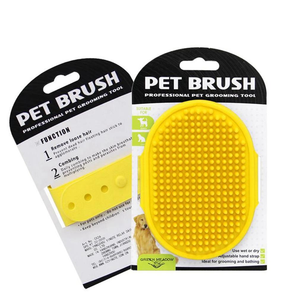 Escova de banho para animais de estimação, silicone, massagem para esfregar cães, remover pêlos flutuantes, luvas de banho para limpeza de gatos, suprimentos para lavagem de animais de estimação - Image 1