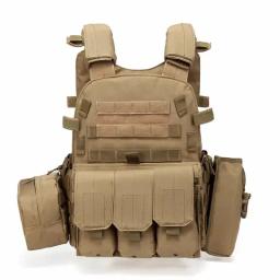 Colete tático de nylon, armadura corporal, transportador de caça, acessórios airsoft, bolsa 6094, colete camuflado de combate - Image 4