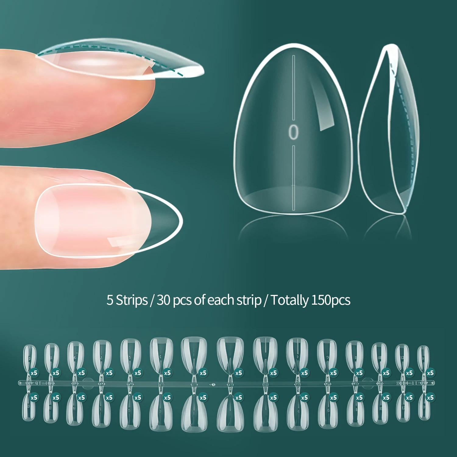 Nailpop instantâneo apex dicas de unhas pro grau grosso unhas falsas salão qualidade extensões acrílicas durável diy suprimentos para unhas 140/150 pçs - Image 1