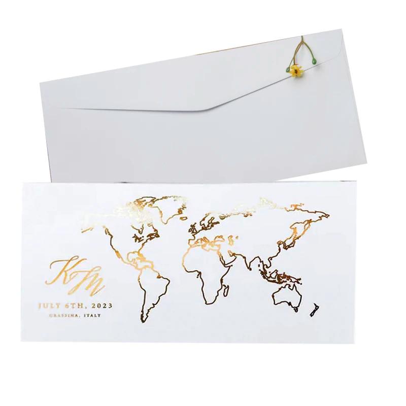 Personalizado Pérola Papel Convite com Metal Acrílico Plano, Casamento e Festa de Aniversário Fontes, Baby Shower, 55Pcs - Image 1
