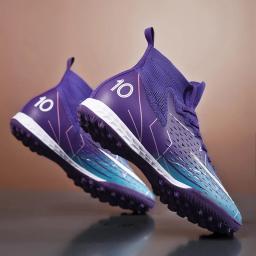 Venda quente dos homens chuteiras de futebol alto tornozelo sapatos de futebol longos picos ao ar livre botas de treinamento de futebol para homens mulheres sapatos de futebol - Image 5