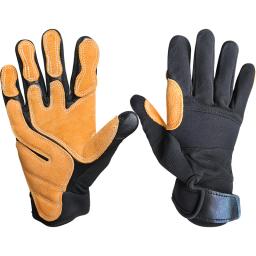 Yellow Cowhide Outdoor Tactical Rapel Luvas, Engrenagem esportiva de escalada engrossada, Rapel Gear - Image 5