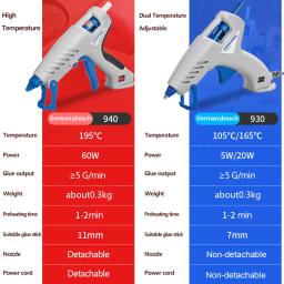 Dremel-pistola de cola hot melt a930/940, 60w, profissional, portátil, temperatura térmica, ferramenta de reparo elétrico, 7/11mm cola varas - Image 6