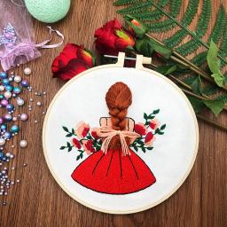 Bordado Kit para Iniciante DIY Wedding Girl Padrão Embroideri Set Artesanato Hobby E Bordado Costura Cross Stitch Hoop - Image 5