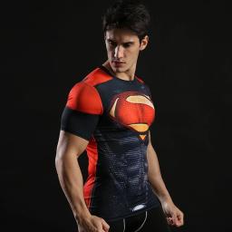 Terno de fitness impresso em 3D masculino, camisa apertada, manga curta, top esportivo, musculação, musculação, ácido, novo - Image 5
