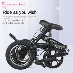 Bicicleta Dobrável para Homens e Mulheres Leve Ciclismo Bicicleta Urbana Trajeto Portátil de Pequena Escala Adolescente Adulto 12 Polegada Dropshippin - Image 2