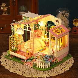 Kit De Casa De Boneca Em Miniatura De Madeira, Montagem De Casa Pequena, Modelo De Construção, 3D Puzzle Brinquedos, Decoração De Quarto De Casa - Image 2