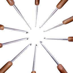 Miusie-conjunto de agulhas de crochê com alça de bambu para uso doméstico, ganchos de crochê, portátil, multi tamanho, ferramentas de costura, 10pcs - Image 4