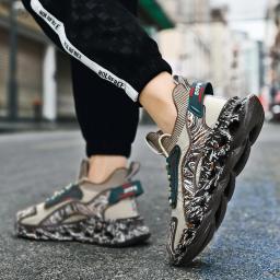 Sapato de lâmina ultraleve respirável masculino, tênis de corrida confortável, tecelagem voadora, fitness ao ar livre, tendência esportiva, moda, 2024 - Image 3