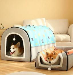 Cama lavável removível para cães e gatos, casa geométrica aconchegante, ninho quente, tapete para cães de médio e grande porte, artigos para animais, inverno - Image 2